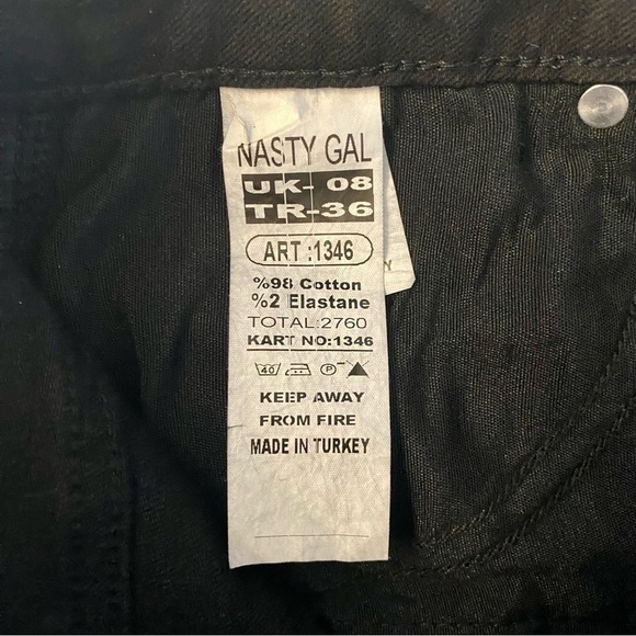 Nasty Gal High-Waisted, Frayed-Hem Black Mini Skirt NWT - Picture 10 of 10